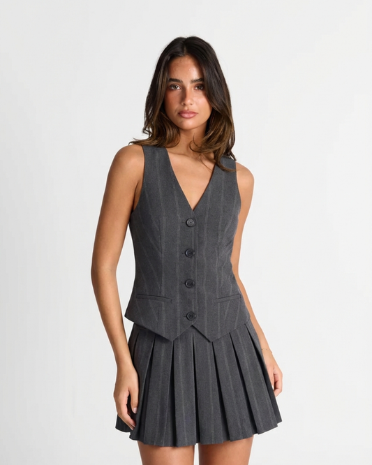 Zola | Smart Casual Pinstripe Mini Dress