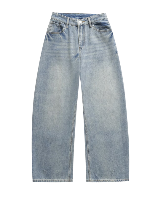 Isla | Wide Leg Jeans Light Blue High Waisted Vintage Faded