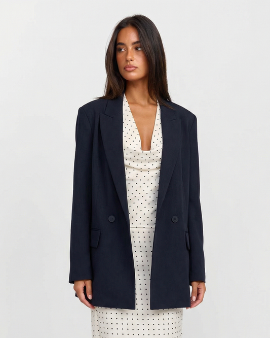 Margot | Oversized Black Blazer Double Breasted