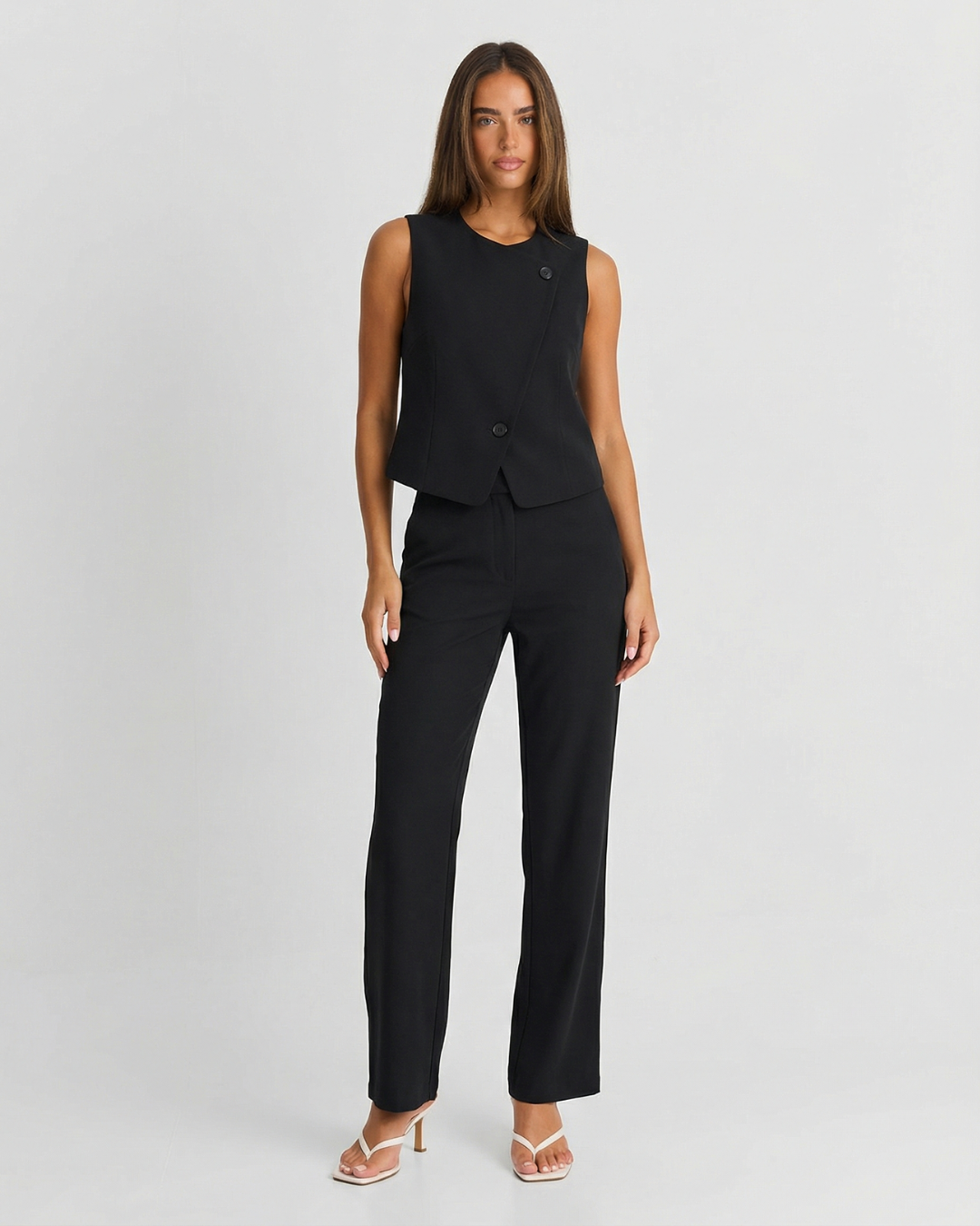 Victoria | Black Sleek Asymmetric Co-ord Set