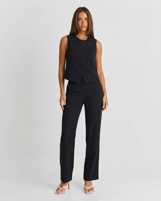 Victoria | Black Sleek Asymmetric Co-ord Set