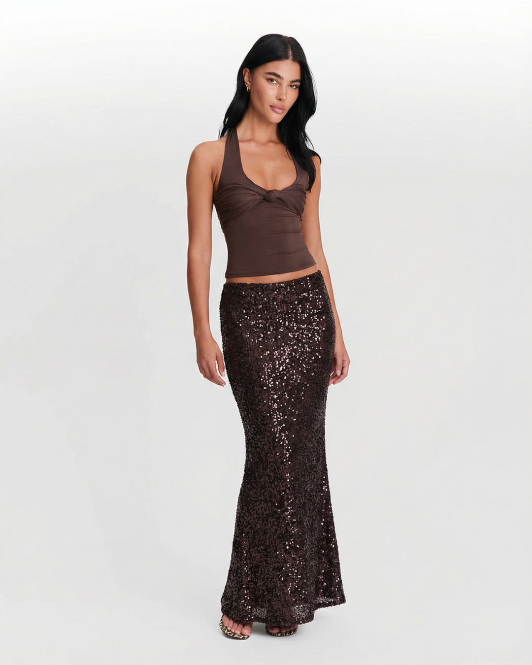 Vera | Sequin Maxi Skirt Black