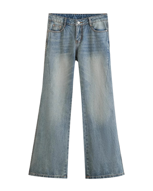 Stella | High Waisted Wide Leg Jeans Light Wash Vintage