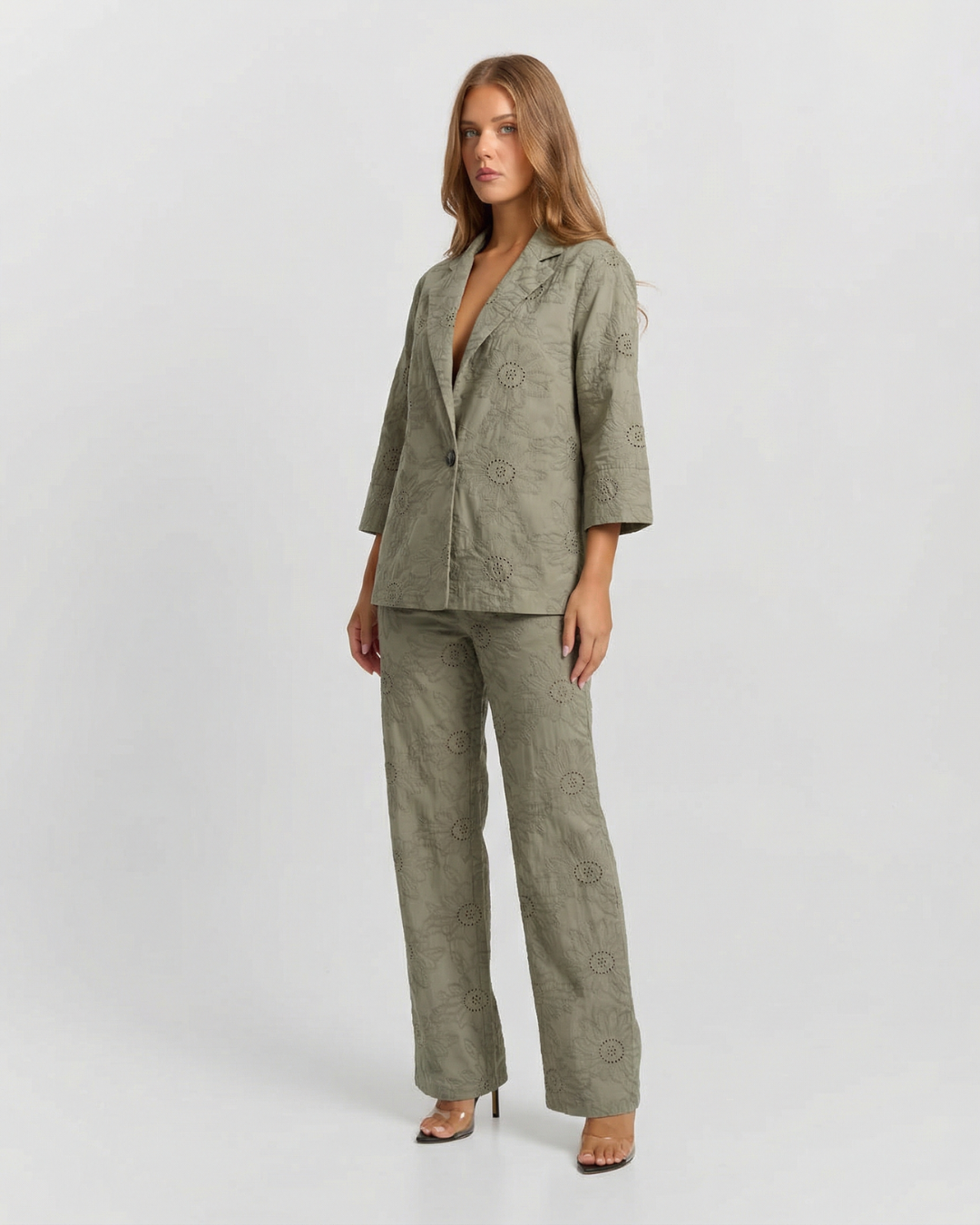 Ivy | Textured Sage Green Suit