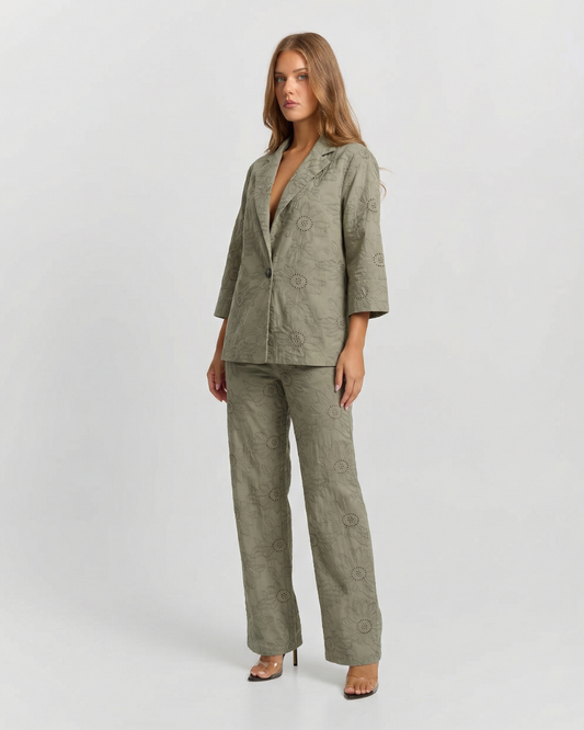 Ivy | Textured Sage Green Suit