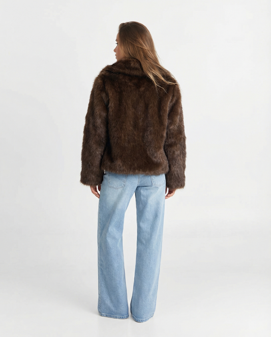 Sable | Winter Brown Faux Fur Jacket Plush