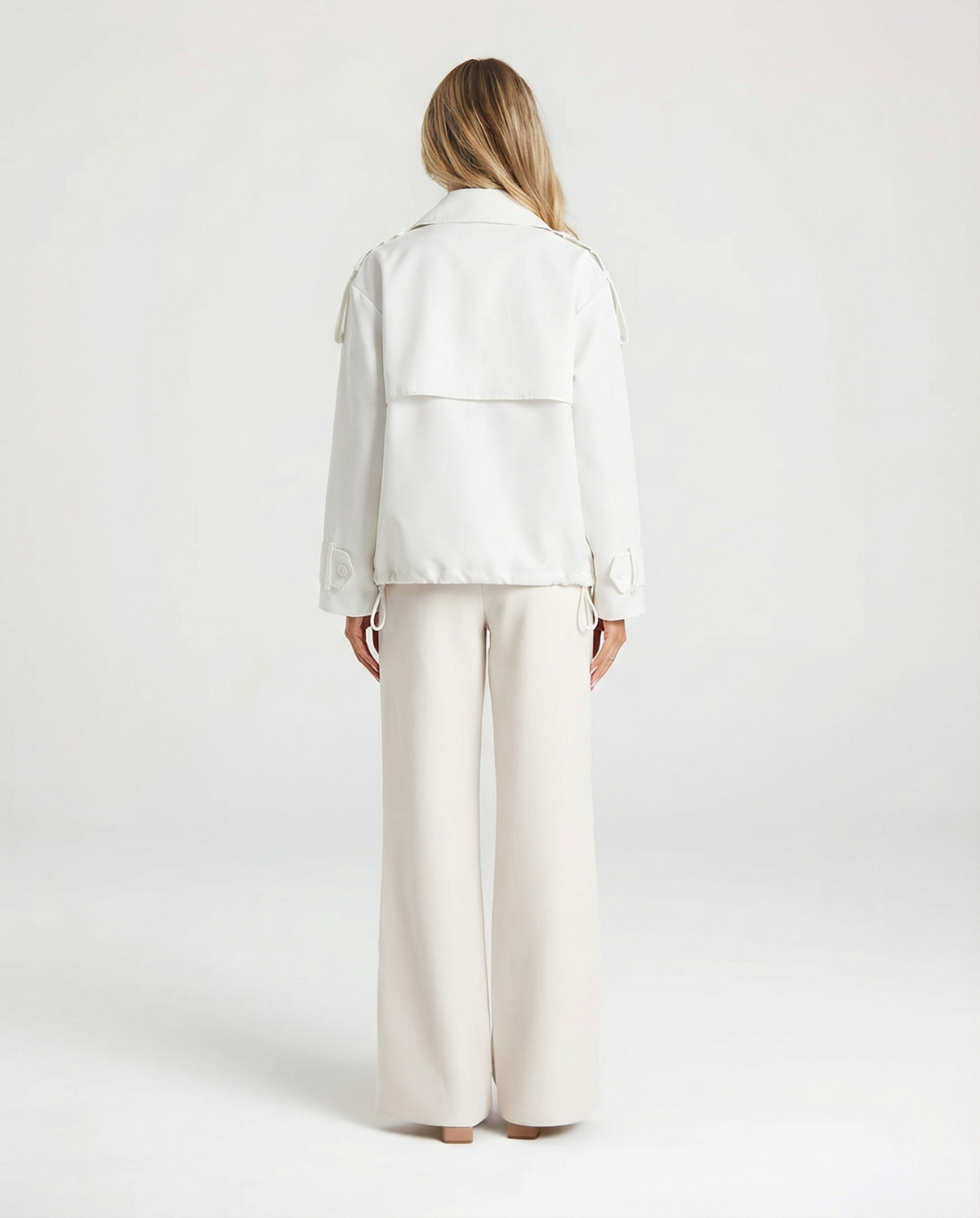 Quinn | Double Breasted Blazer White Cropped