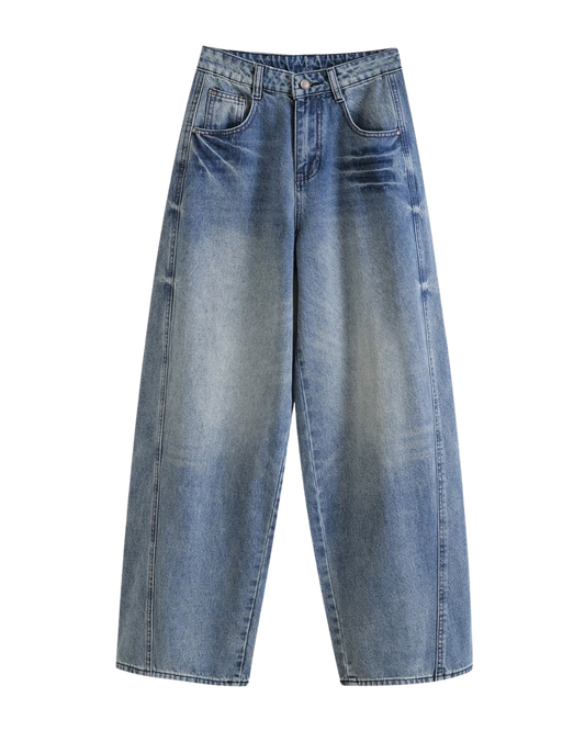Margot | High Waisted Wide Leg Jeans Light Blue Vintage Wash