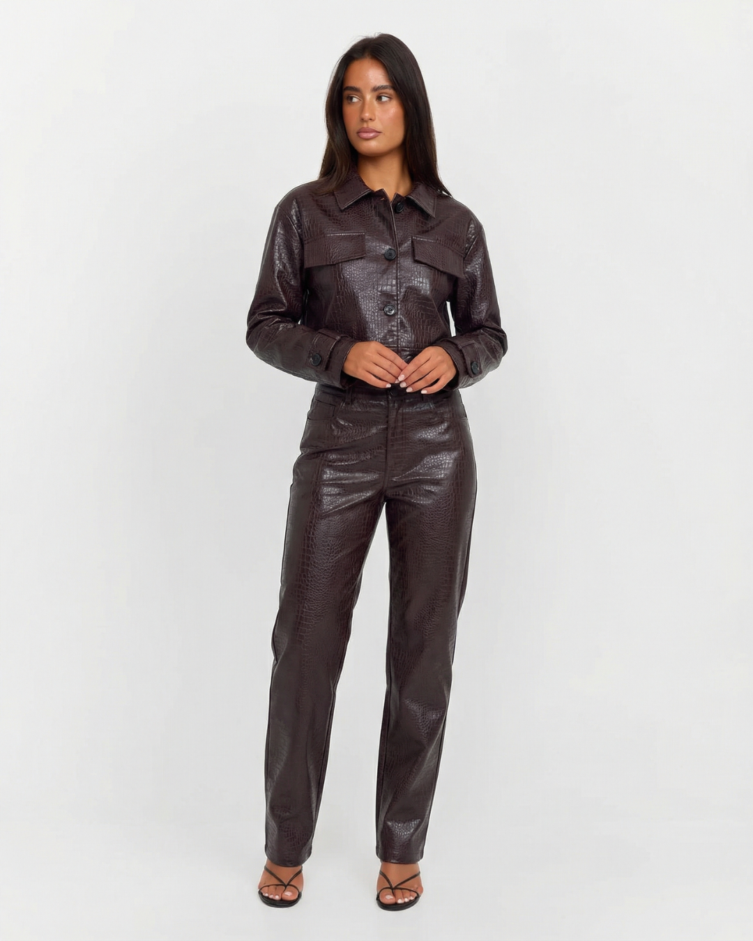 Stella | Chocolate Mock Croc Co-ord