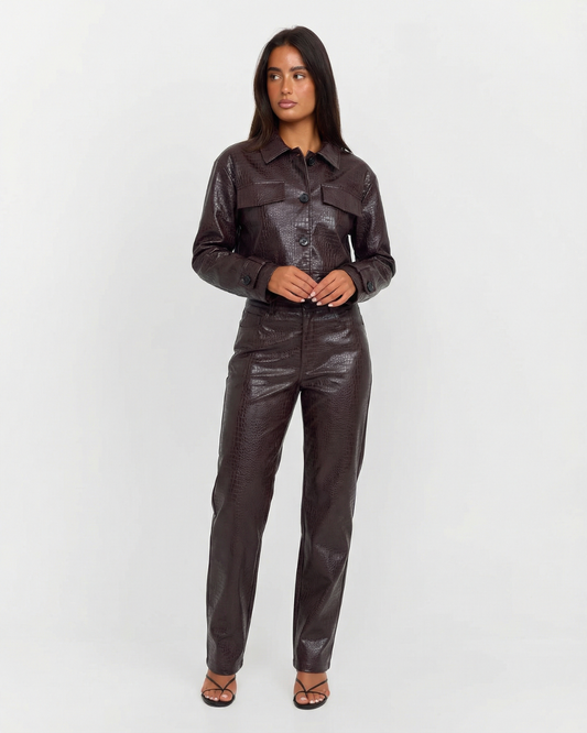 Stella | Chocolate Mock Croc Co-ord