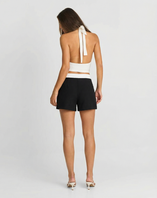 Finley | Black Shorts Mini Skort Wrap Detail
