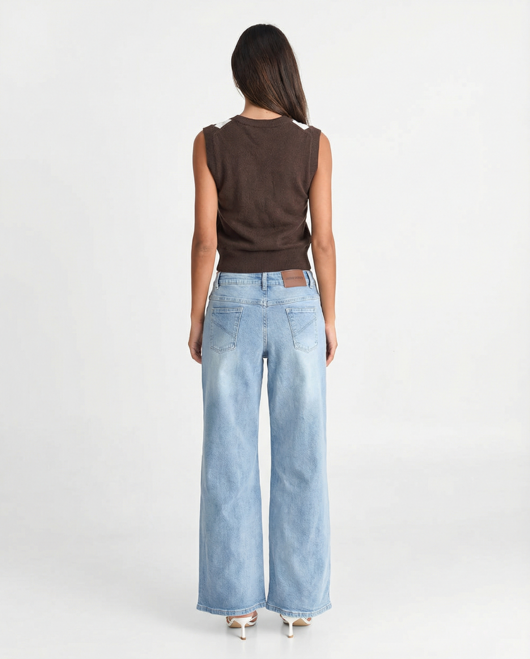 Maren | Preppy Argyle Sweater Vest Brown Cream Cropped Button Front