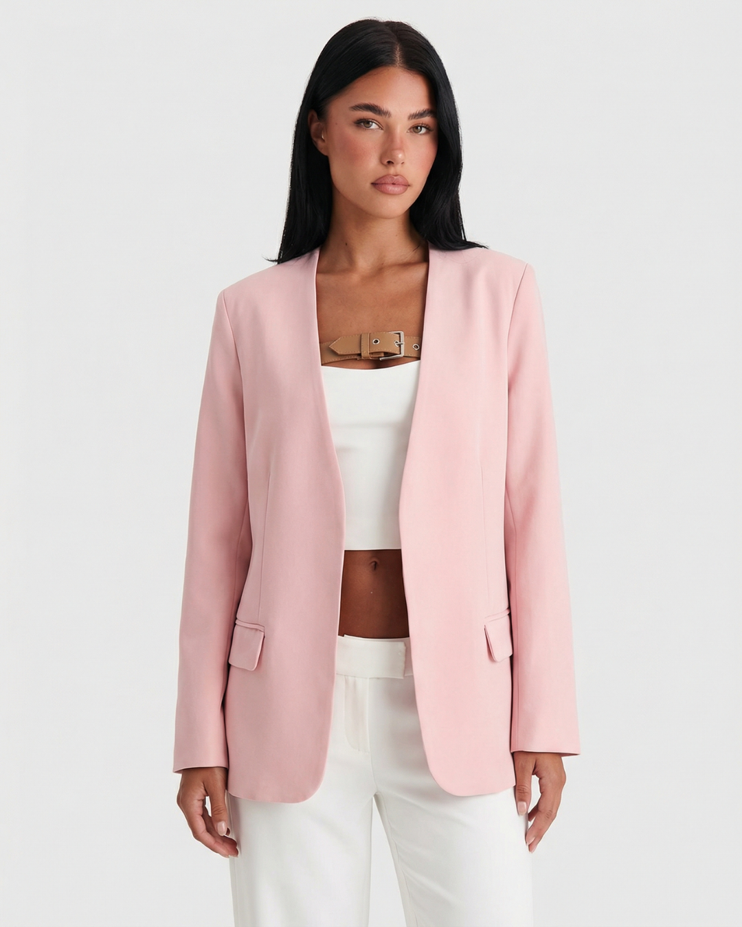 Fleur | Spring Double Breasted Blazer Pink