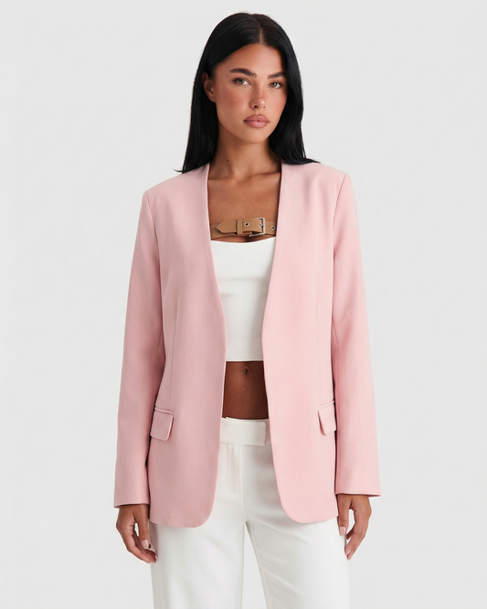Fleur | Spring Double Breasted Blazer Pink
