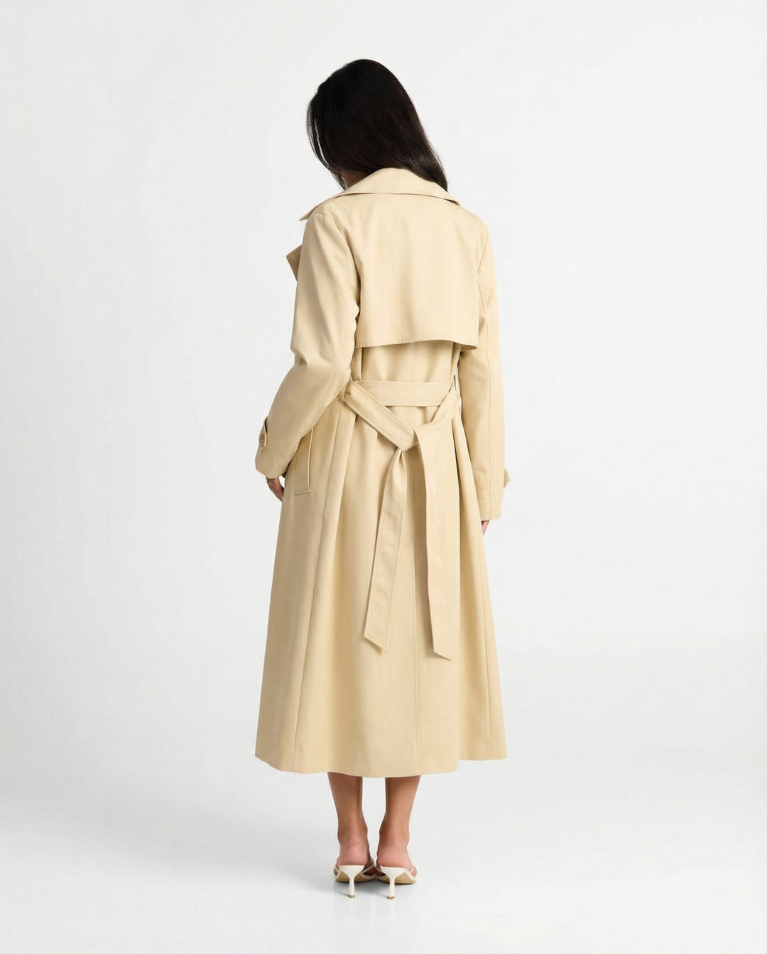 Margot | Trench Coat Cream Double Breasted Belted Long Sleeve