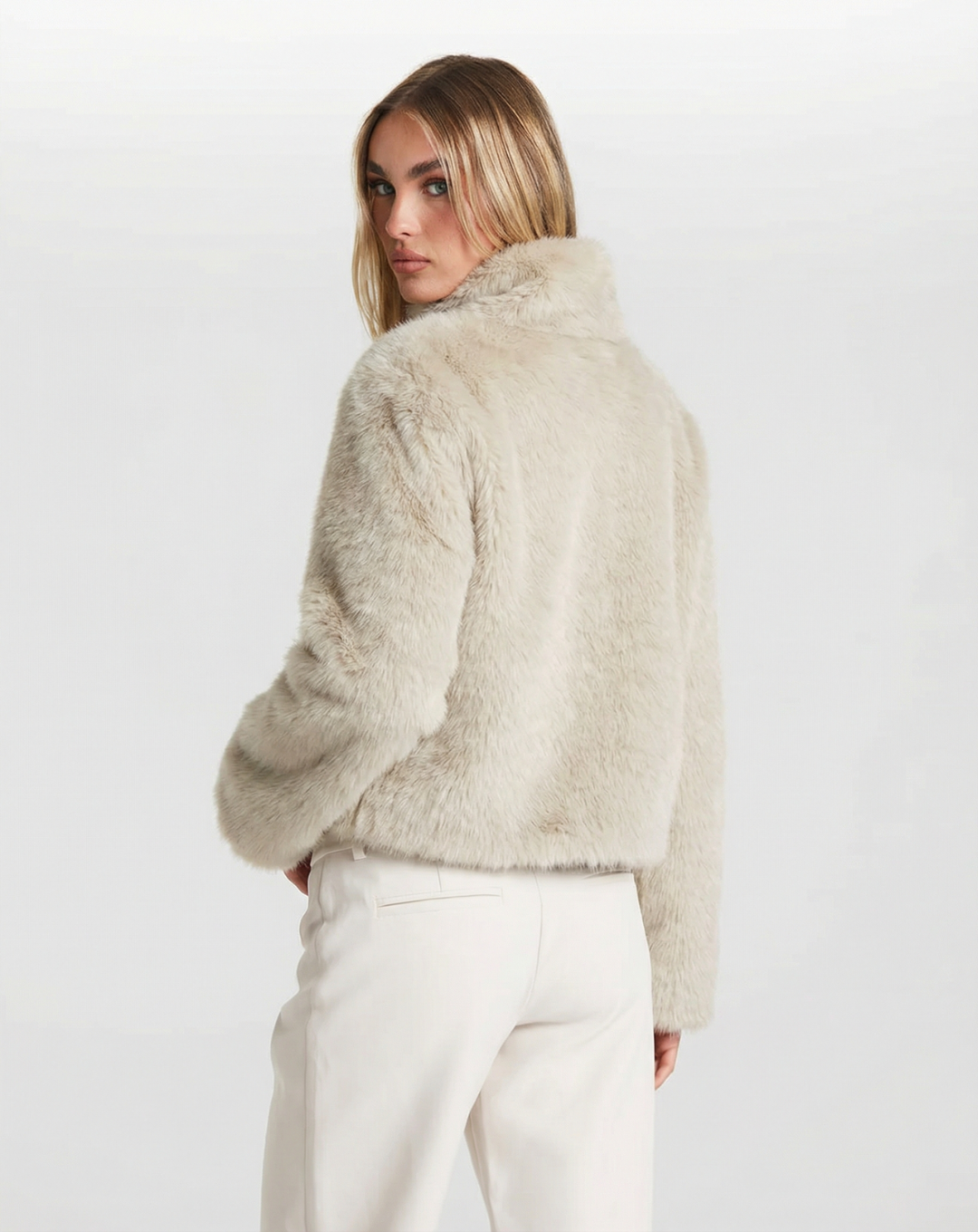 Elise | Smart Casual Cropped Faux Fur Jacket