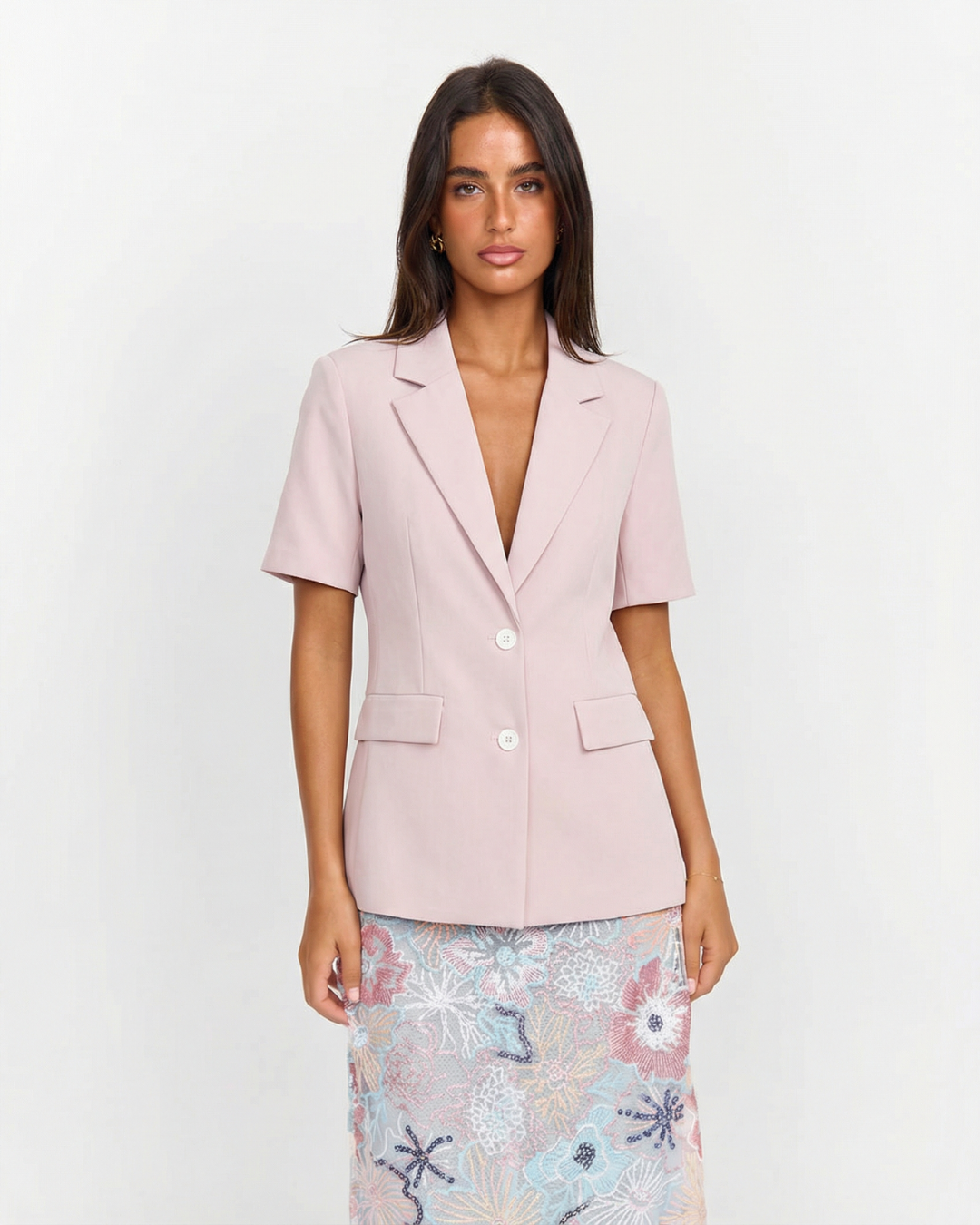 Fleur | Summer Short Sleeve Pink Blazer