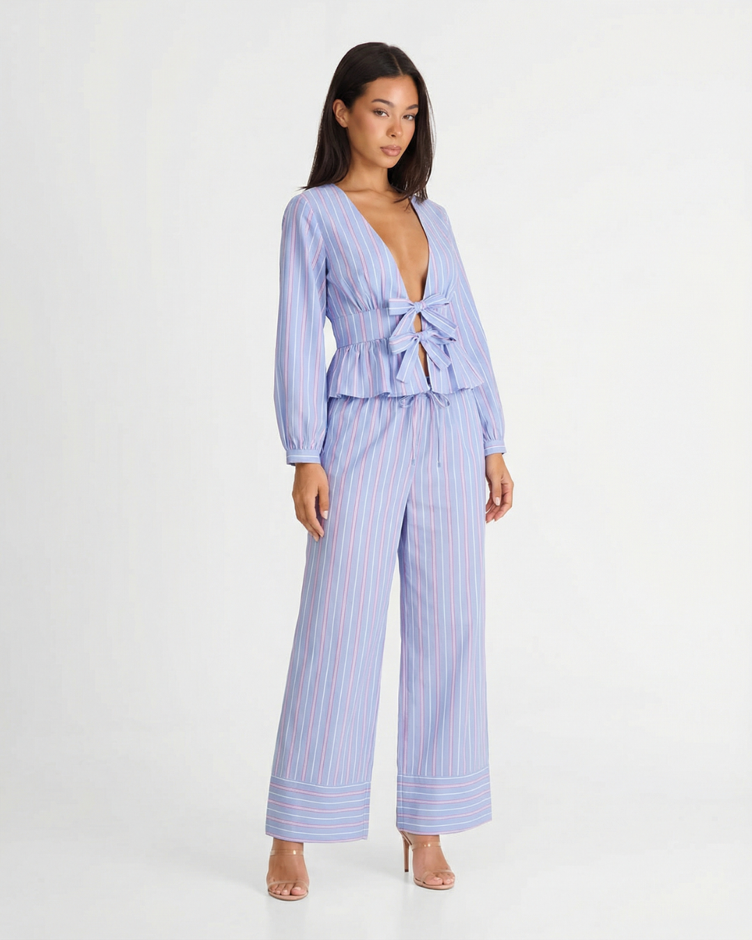 Willow |  Striped Tie Front Wide Leg Set