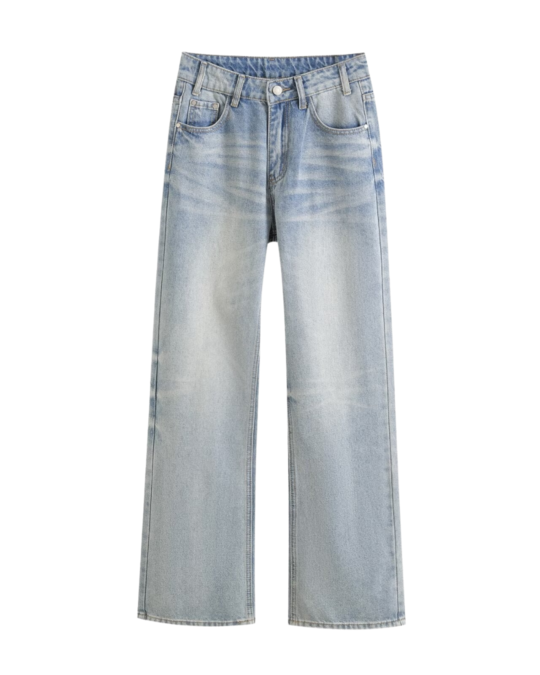 Neve | High Waisted Wide Leg Jeans Light Blue Vintage Faded