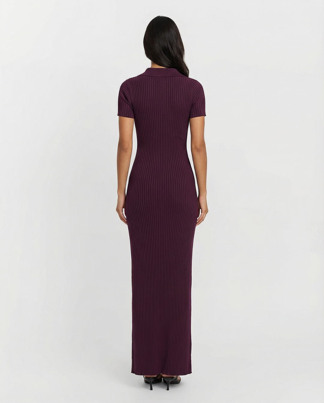 Ria | Casual Knitted Collared Maxi Dress