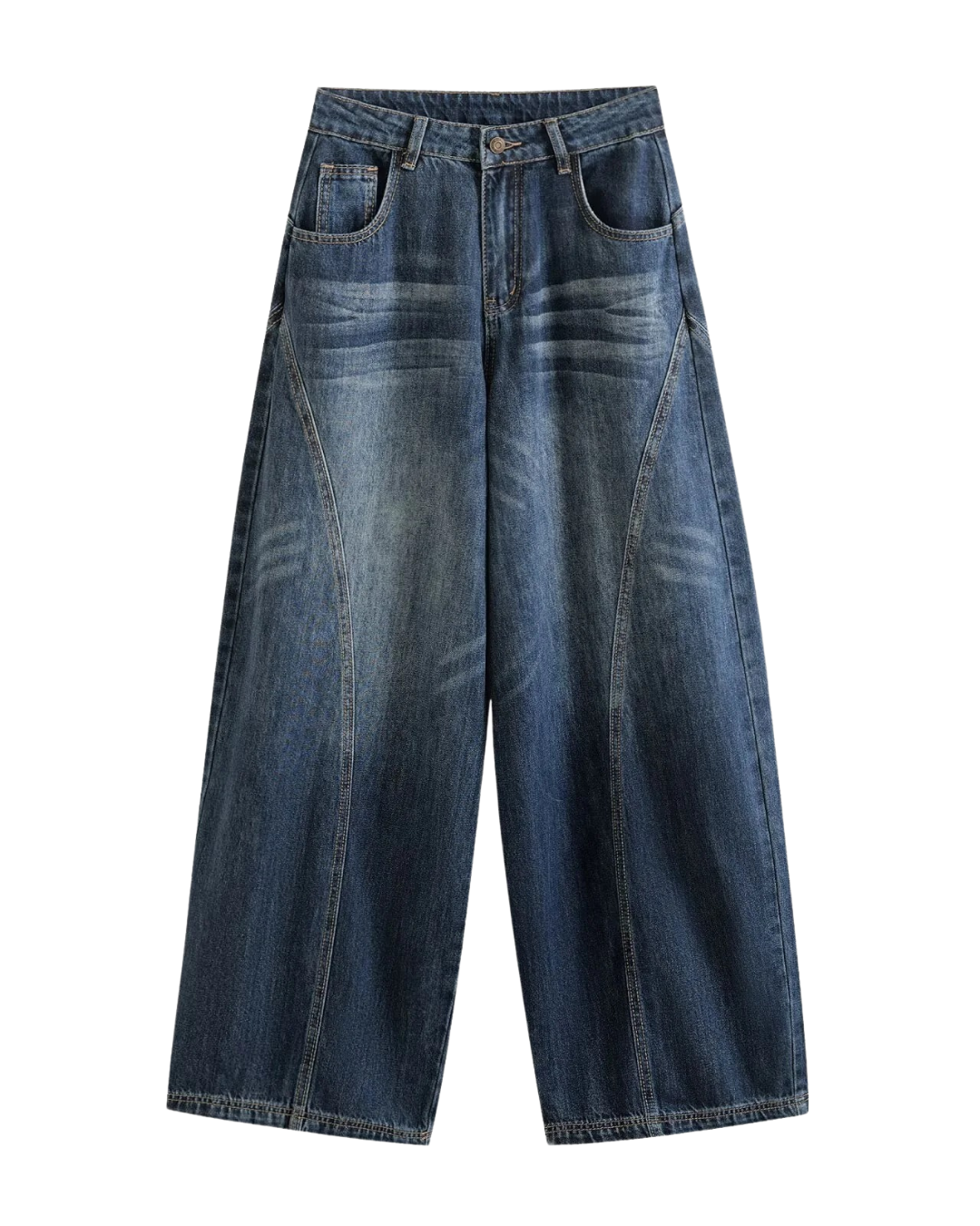 Thea | Wide Leg Jeans Dark Blue High Waisted Vintage