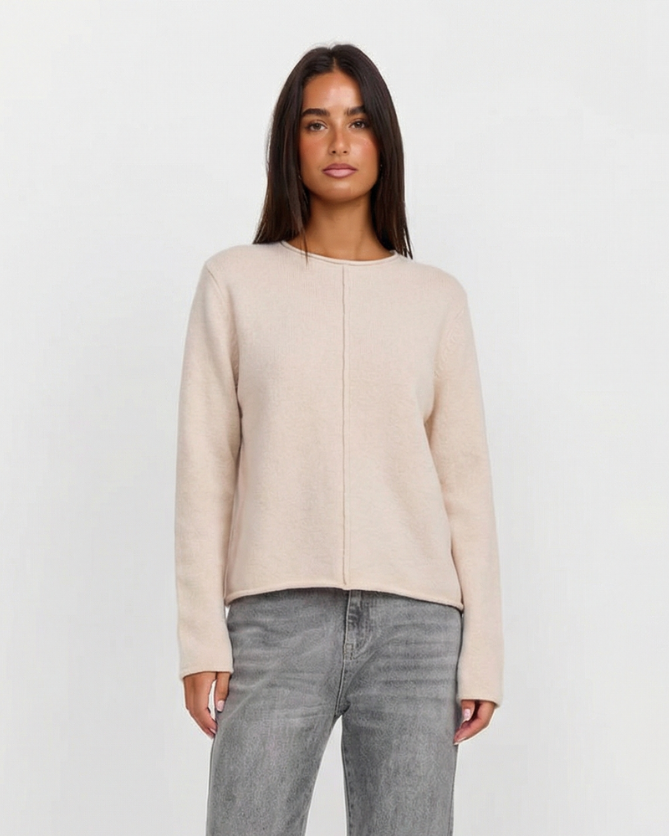 Liv | Cream Blouse Long Sleeve Oversized Cotton Relaxed Fit