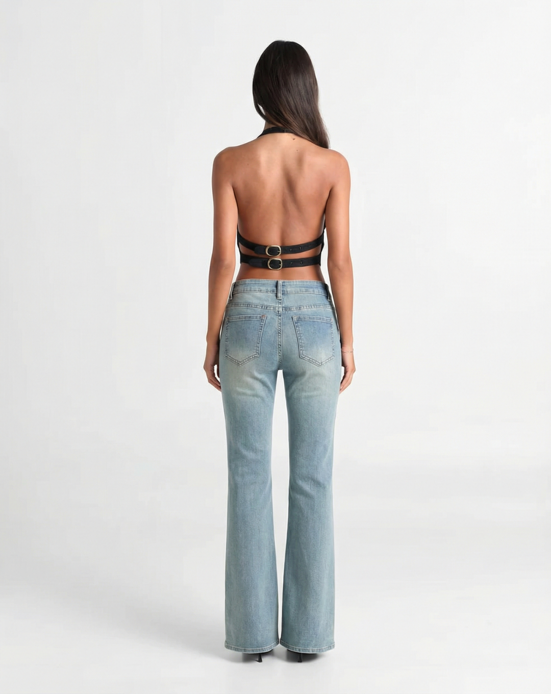 Ines | Vintage Flared Jeans Light Blue High Waisted Faded