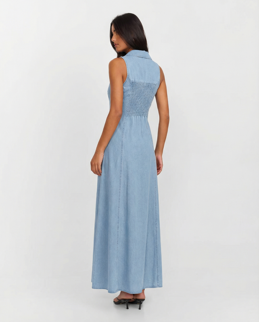 Liv | Casual Denim Maxi Dress Light Blue