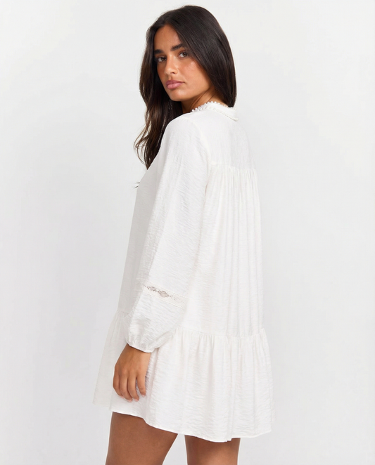 Effie | Casual Long Sleeve Mini Dress White