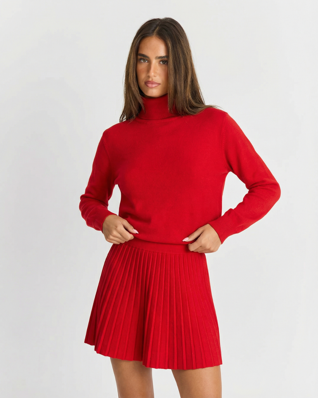 Ruby | Knit Pleated Skirt Co-ord