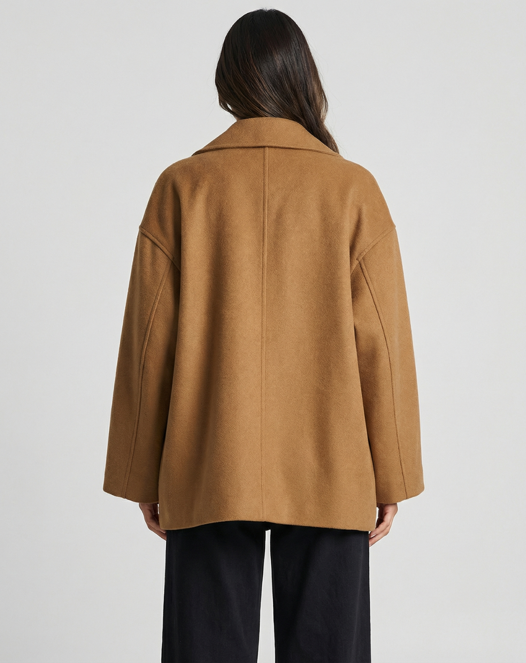 Fleur | Oversized Blazer Camel Longline Wool Tailored