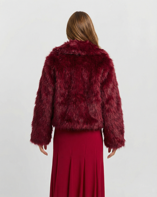 Luna | Elegant Cropped Faux Fur Jacket
