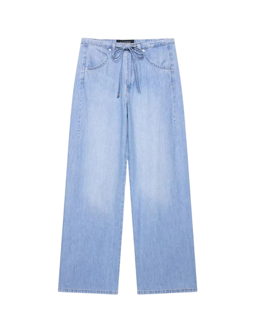 Stella | Wide Leg Jeans Light Blue High Waisted Drawstring