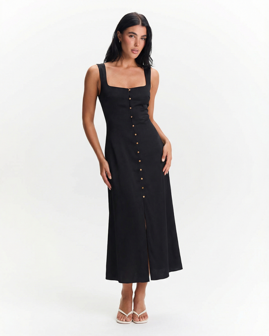Alma | Elegant Square Neck Maxi Dress