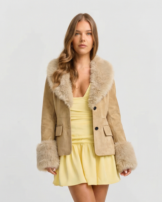Luna | Winter Penny Lane Coat Camel Faux Fur