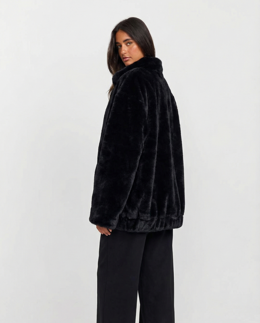 Zoe | Winter Black Faux Fur Jacket