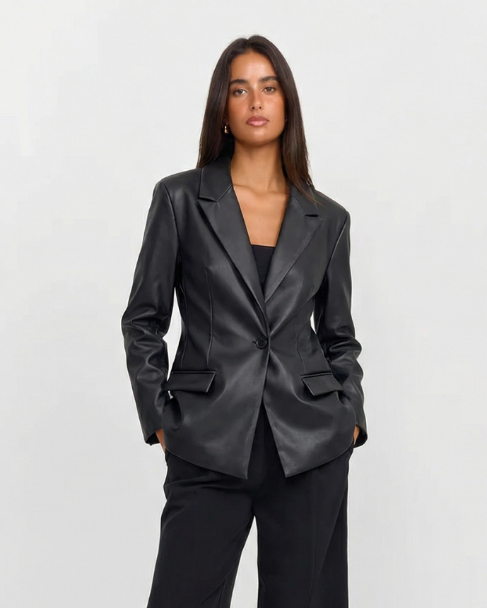 Lyla | Smart Casual Faux Leather Blazer