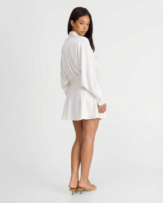 Greta | Elegant Midi Dress White