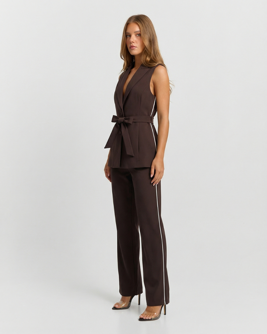 Maya | Sleek Sleeveless Blazer Set