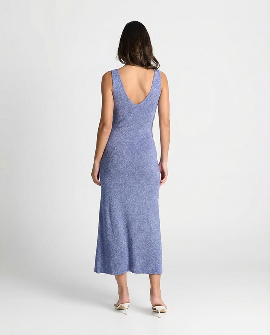 Luisa | Casual Knitted Maxi Dress Blue