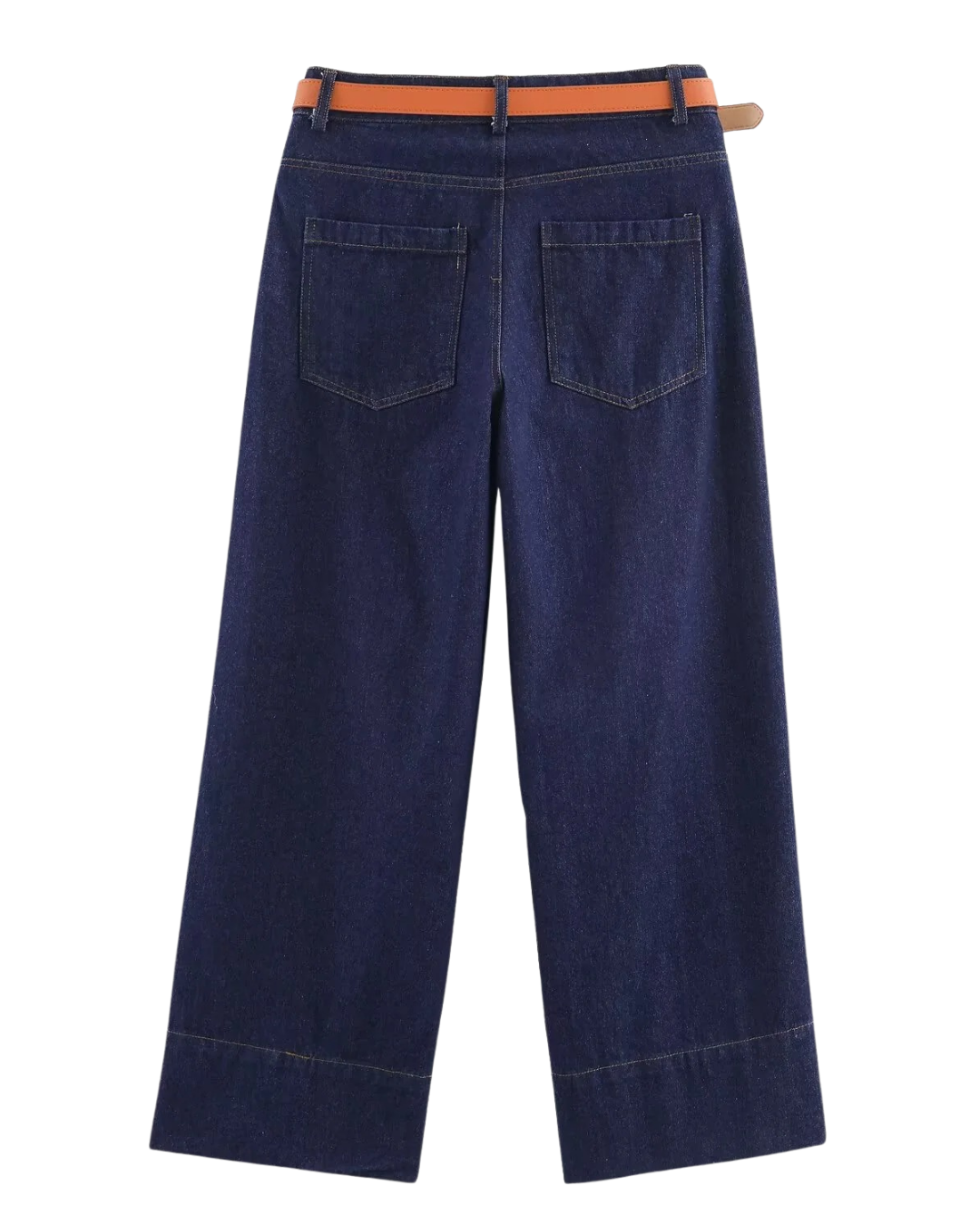 Thea | Wide Leg Jeans Dark Blue High Waisted Utility Pocket