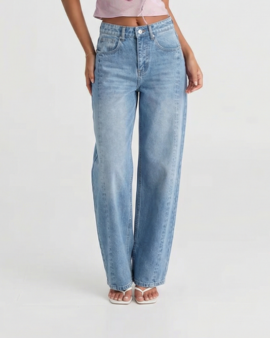 Neve | High Waisted Wide Leg Jeans Light Blue Vintage