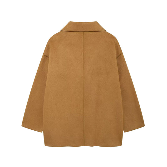 Fleur | Oversized Blazer Camel Longline Wool Tailored