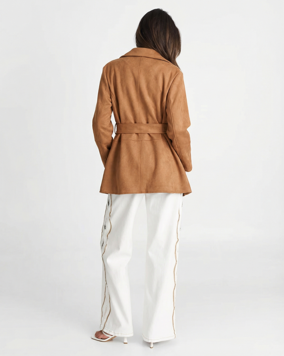 Vera | Suede Belted Blazer Brown