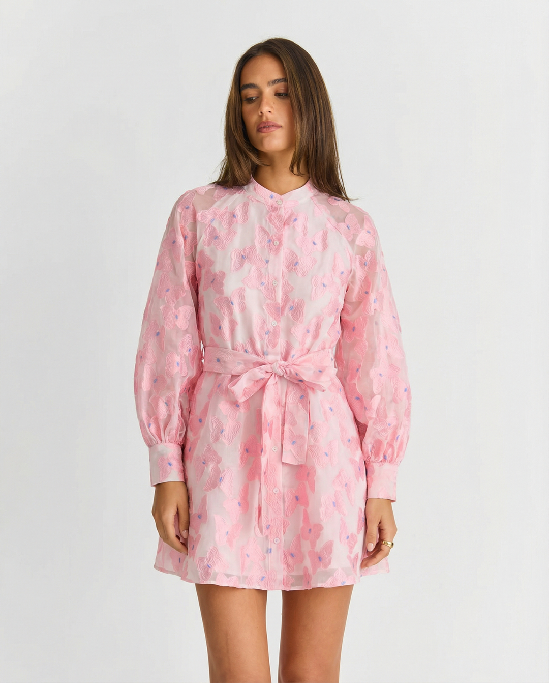Fleur | Summer Floral Shirt Dress Pink