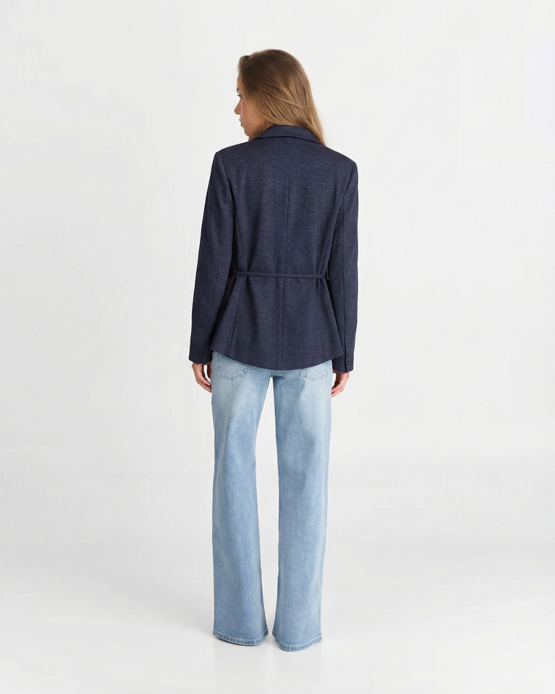 Nora | Smart Casual Belted Blazer Navy