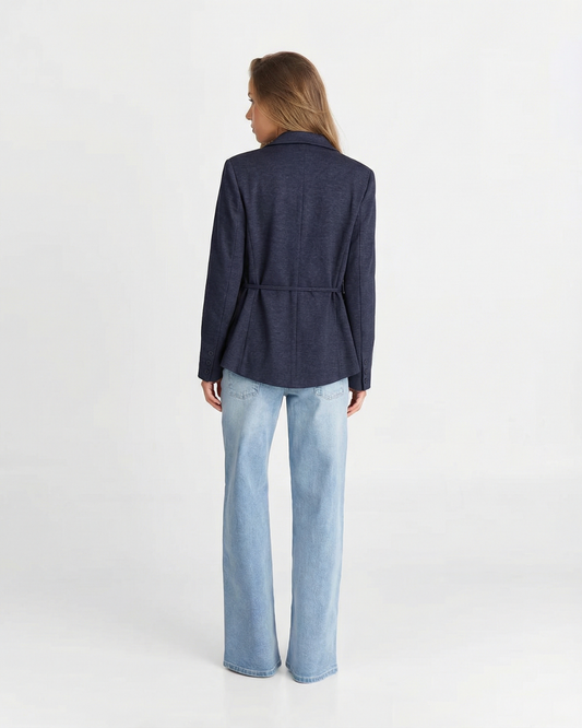 Nora | Smart Casual Belted Blazer Navy