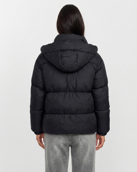 Gemma | Winter Puffer Jacket Black Hooded Oversized Padded Quilted