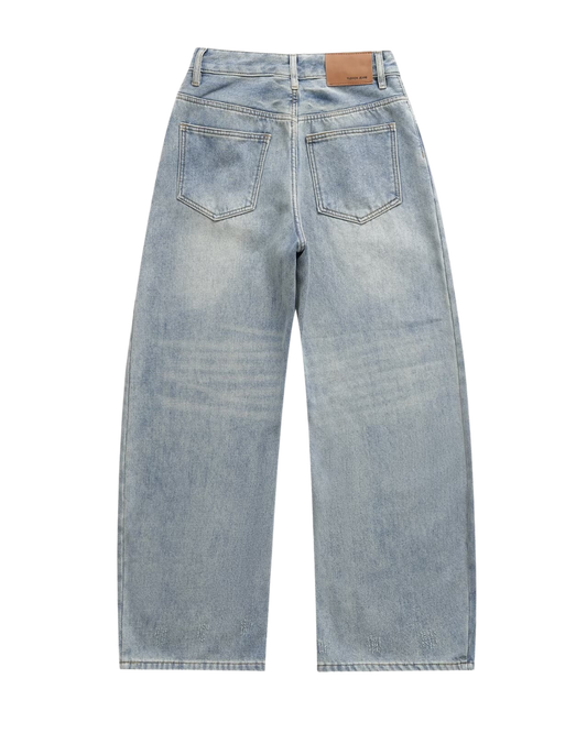 Isla | Wide Leg Jeans Light Blue High Waisted Vintage Faded