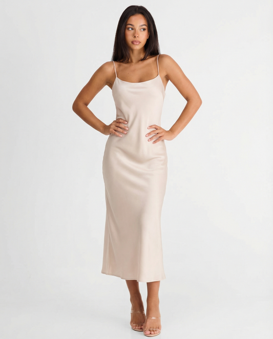 Margot | Elegant Satin Slip Midi Dress